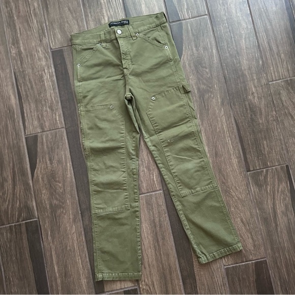 Veronica Beard Lynne Cargo High Rise Pants in Palm Green Sz 28 - Picture 4 of 12